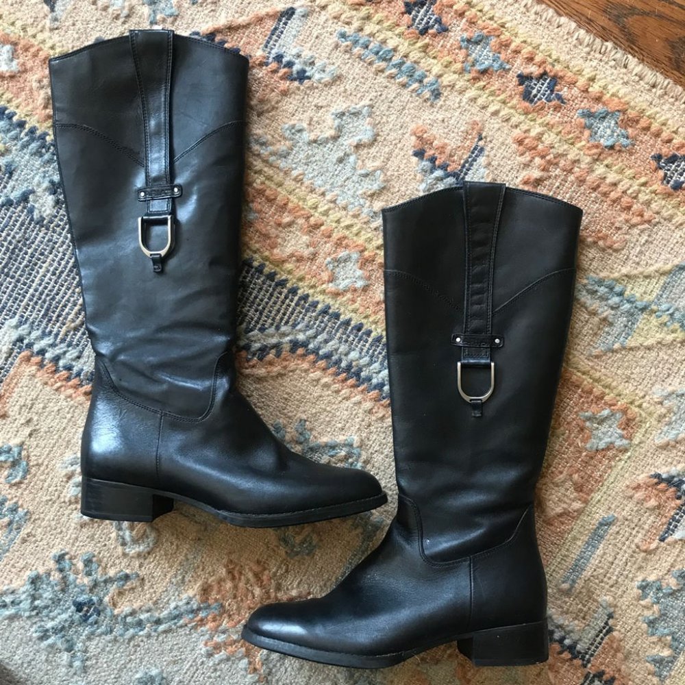 Ariat Black Leather Tall Boots - English
